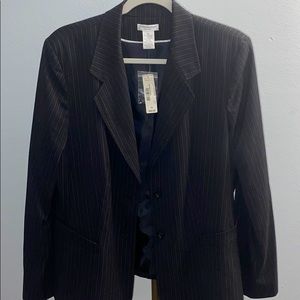 Black Blazer/White Pin Stripes